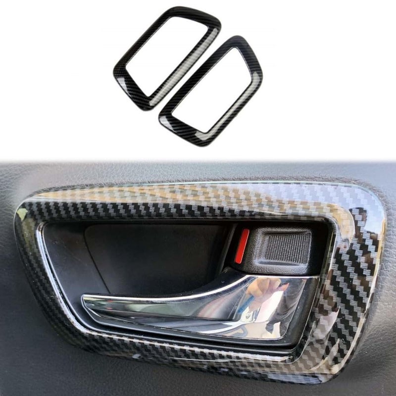 JSTOTRIM Carbon Fiber Look Interior Door Handle Panel Cover Trim for Toyota Tacoma 2016-2023 - Image 1